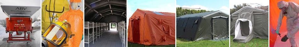Katasztrófavédelem, árvíz, vegyi, abv védelem, mentesítési, kitelepítési eszközök 