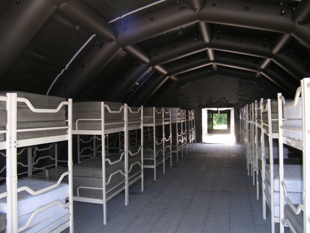 Szálláshely, pneumatikus sátor  kitelepítéskor